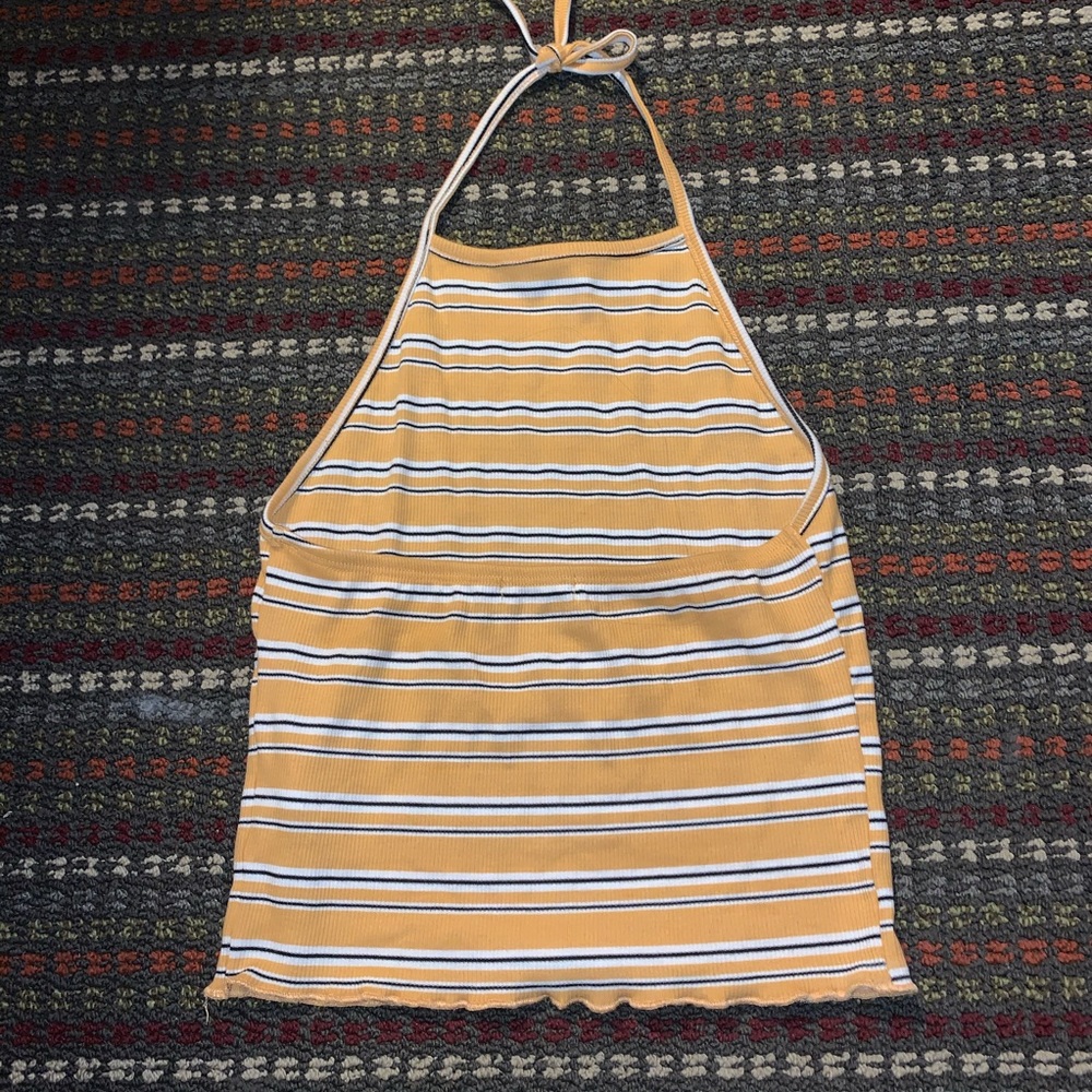 Violet moon striped halter top